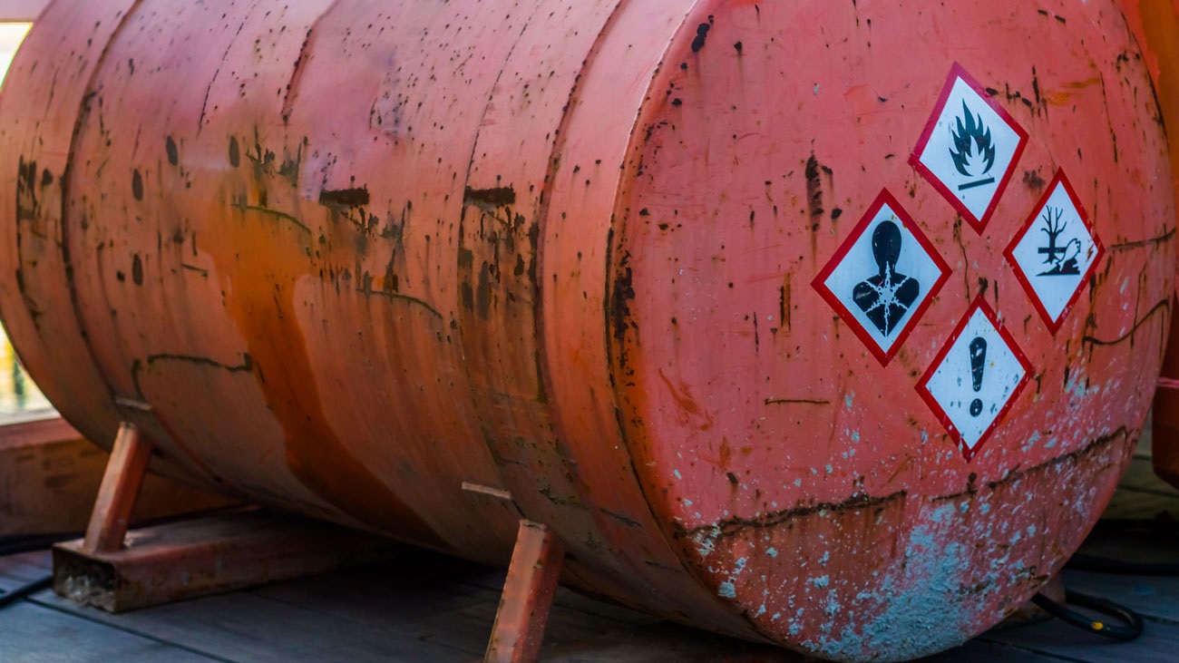 Hazardous substance in a tank