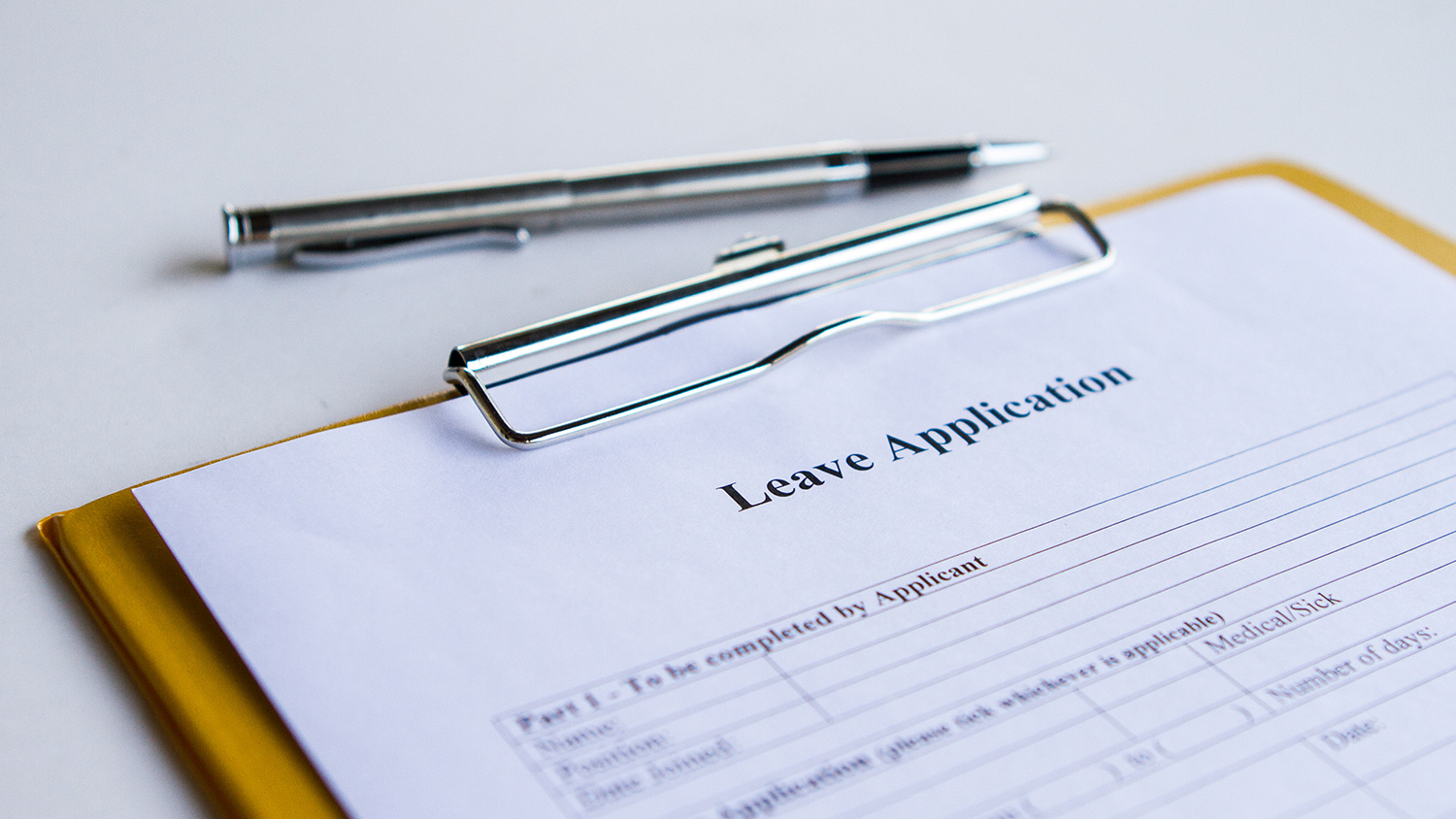 A holiday leave application form