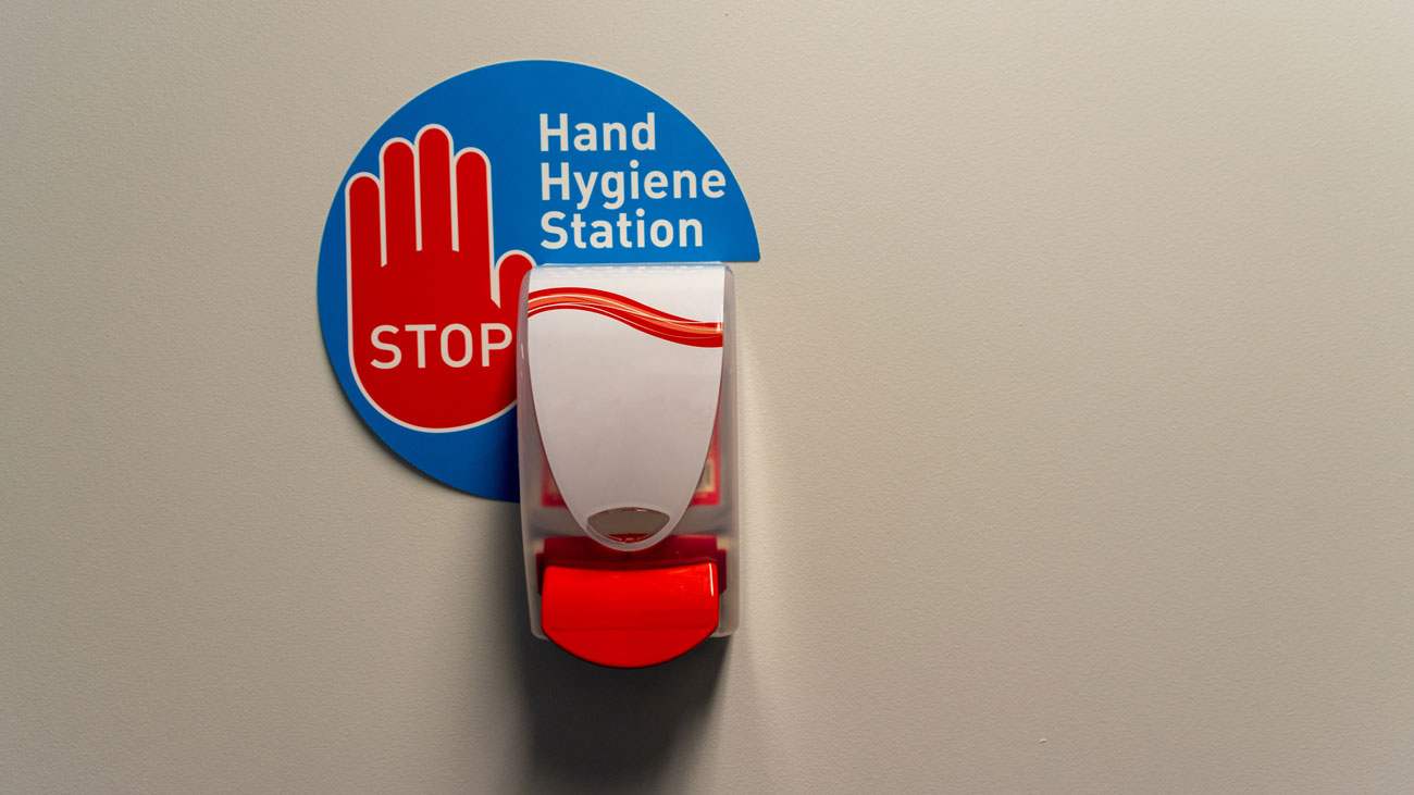 A hand hygiene station