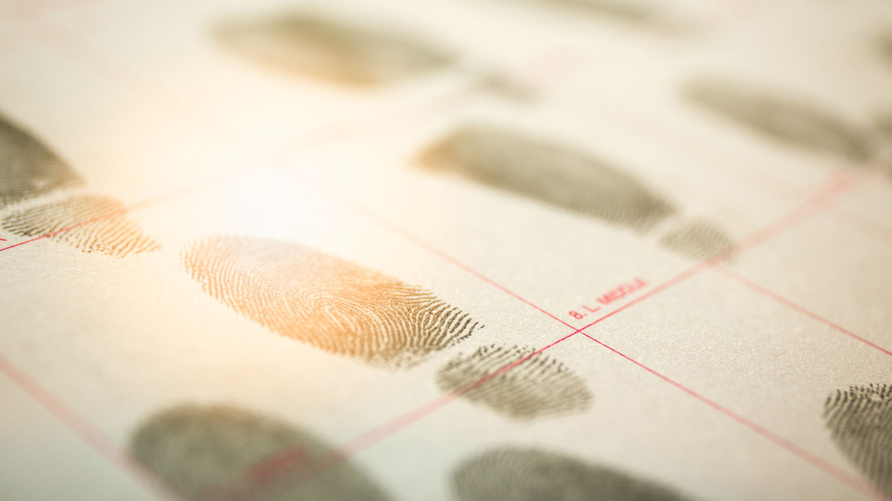 A fingerprint on a chart