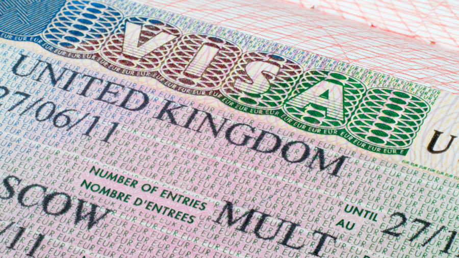 Close up on a UK visa